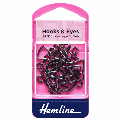 H401.13 Hooks and Eyes: Black - Size 13 